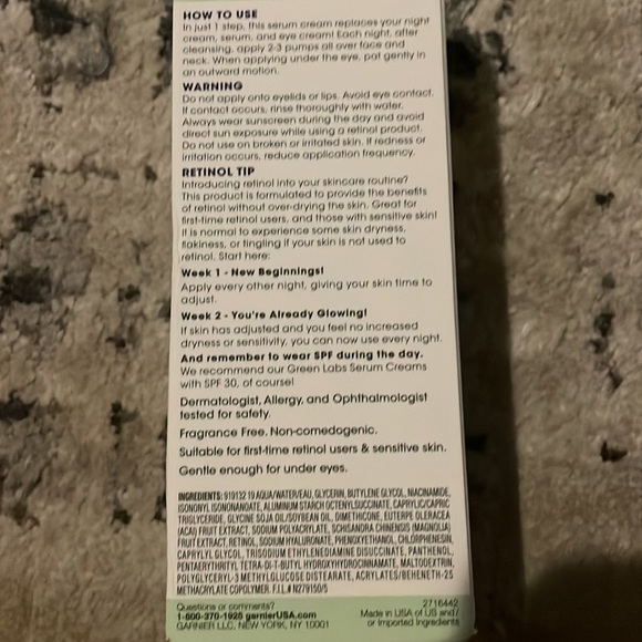 Garnier Skincare Nwt Garnier Retinol Berry Serum Cream Poshmark